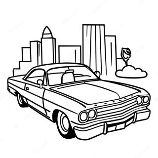 Lowrider Bil Färgläggningssida | Lowrider målarbild