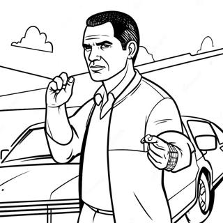 GTA Karaktär i Aktion Målarbild | GTA målarbild