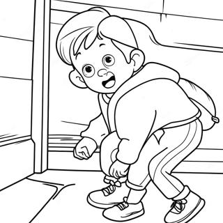 Kevin McCallister smyger färgläggningssida | Ensamma Hemma målarbild
