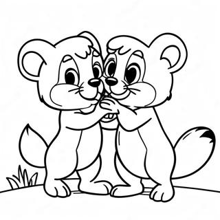 Chip och Dale färgläggningssida | Chip och Dale målarbild