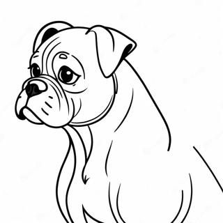 Lekfull Boxerhund Målarbok | Boxerhund målarbild