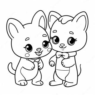 Bedårande Calico Critters Som Leker Tillsammans Målarbok | Calico Critters målarbild