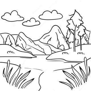 Akvarell Landskap Målarbild | Akvarell målarbild