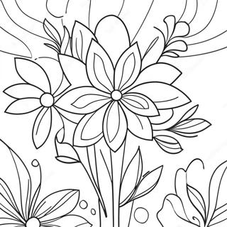 Vibrerande Akvarell Blommor Målarbild | Akvarell målarbild