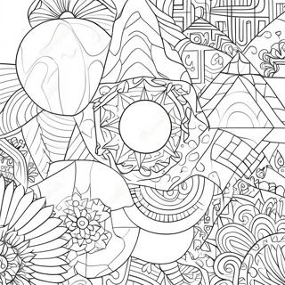 Trendiga Geometriska Former Målarbild | Trendiga målarbild