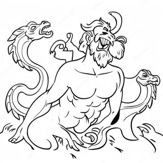 Hercules Slåss mot Hydra Målarbild | Hercules målarbild