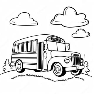 Skolbuss Målarbild | Skolbuss målarbild